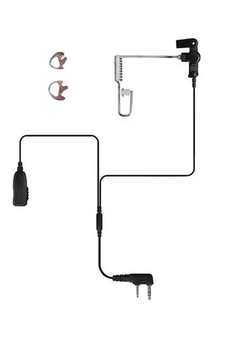 Kenwood-Compatible 2-Wire Acoustic Earpiece | Inline Mic