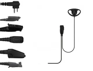 D-Shape Earpiece with PTT & Mic for Two-Way Radios