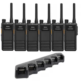 Hytera HP605 Six-Pack | Digital Two-Way Radios & Multi-Charger
