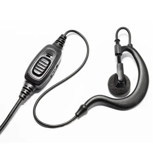 D-Shaped Earpiece with Inline PTT | Two-Way Radio Accessory