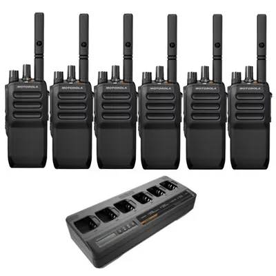 Motorola R5 NKP Digital Radio Six Pack | 32Hr Battery