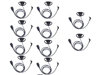 10-Pack Motorola TLKR & XT Series D-Shaped Earpieces