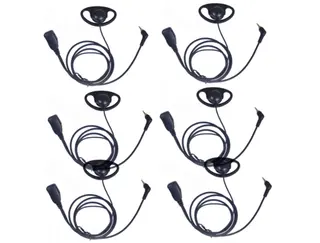6-Pack Motorola Compatible D-Shape Earpieces | T82 & XT