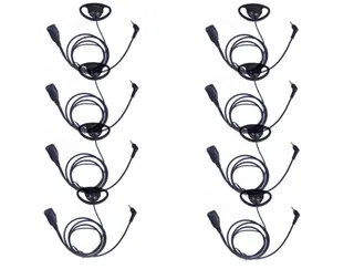 8-Pack D-Shape Earpieces for Motorola TLKR & XT Series