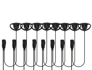 8-Pack D-Shape Earpieces for Motorola & Kirisun Radios